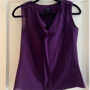 Open-neck sleeveless blouse